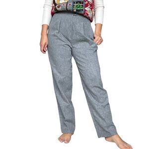 Vintage 70s Pykettes High Rise Trouser Dress Pants Gray Size 6 Pleated Tapered